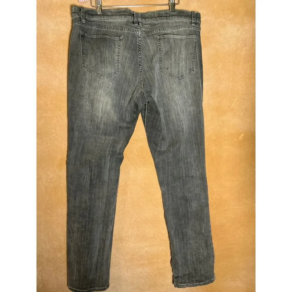 New York Company Gray‎ Wash Straight Leg Jeans Size 16 Cotton Spandex